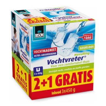 Bison Vochtvreter® Vochtmagneet Neutraal (3x450 gram)