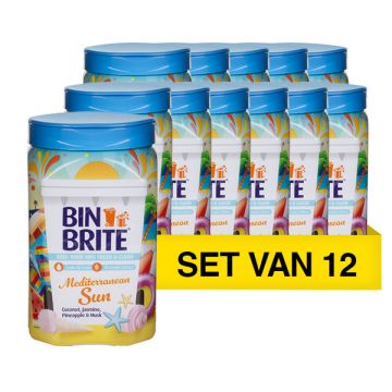 Aanbieding: 12x Bin Brite vuilnisbak verfrisser | Mediterranean Sun (500 gram)