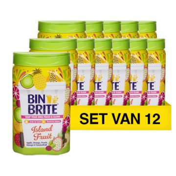 Aanbieding: 12x Bin Brite vuilnisbak verfrisser | Island fruit (500 gram)