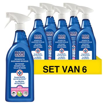 Aanbieding: 6x Blue Wonder desinfectie badkamer reiniger (750 ml)