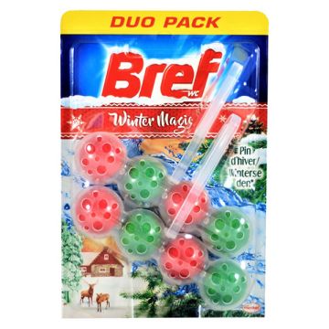 Bref toiletblok power active Winter Magic Dennen (2 stuks)