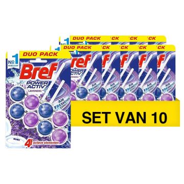 Aanbieding: 10x Bref toiletblok power active lavendel (2 stuks)