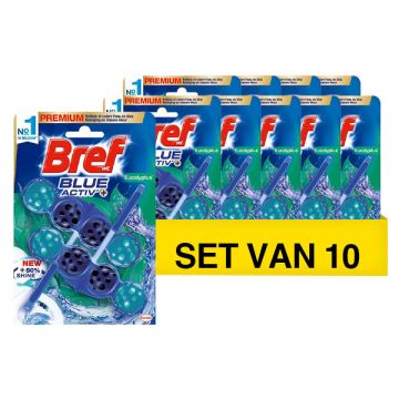 Aanbieding: Bref Toiletblok Blue Activ+ Eucalyptus (10 stuks - 2 x 50 gram)