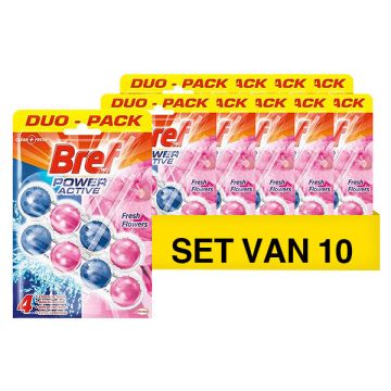 Aanbieding: Bref Toiletblok Power Activ Pink Flowers (10 stuks - 2 x 50 gram)