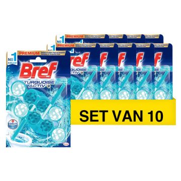 Aanbieding: Bref Toiletblok Turquoise Activ Ocean (10 stuks - 2 x 50 gram)