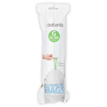 Vuilniszakken met trekband 21-30 liter | Brabantia Code G | 20 stuks