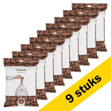 Aanbieding: 9x Vuilniszakken met trekband 40-45 liter | Brabantia Code L dispenser pack | 40 stuks