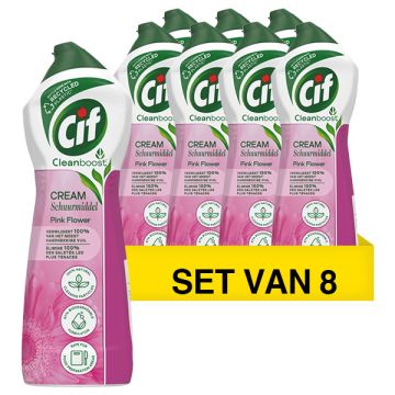 Aanbieding: Cif Cream Schuurmiddel Pink Flower (8 flessen - 750 ml)