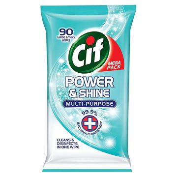 Cif Antibacteriële Schoonmaakdoekjes Power & Shine Oceaan (90 doekjes)