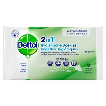 Dettol hygiënische doekjes 2-in-1 (12 stuks)