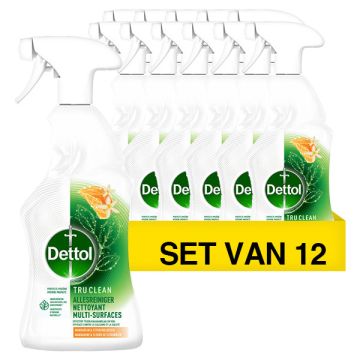 Aanbieding: 12x Dettol Allesreiniger Tru Clean Mandarijn & Citroenbloesem Spray (500 ml)