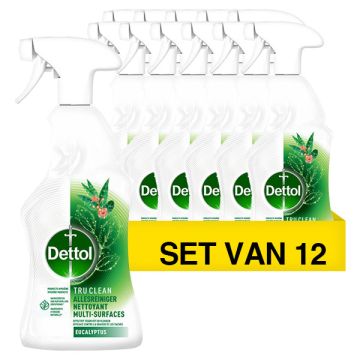 Aanbieding: 12x Dettol Allesreiniger Tru Clean Eucalyptus Spray (500 ml)