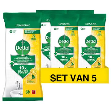 Aanbieding: Dettol Schoonmaakdoekjes Citrus (5 verpakkingen - 360 doekjes)