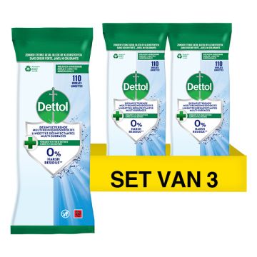 Aanbieding: Dettol Wipes Cleanser (3 verpakkingen - 330 doekjes)