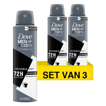 Aanbieding: Dove Men+Care Deodorant Spray Invisible Dry (3 stuks - 150 ml)