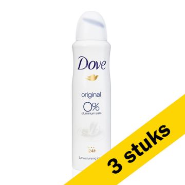 Aanbieding: 3x Dove deodorant spray Original 0% (150 ml)