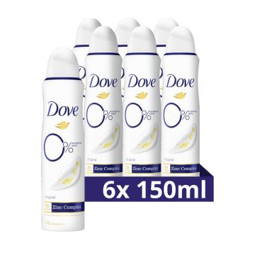 Aanbieding: Dove 0% deodorant Original (6 stuks - 150 ml)