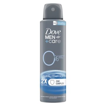 Dove Men+Care Deodorant Spray Clean Comfort 0% (150 ml)