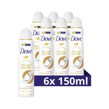 Aanbieding: Dove Deodorant Spray Coconut & Jasmine (6 stuks - 150 ml)