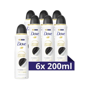 Aanbieding: Dove Deodorant Spray Invisible Dry (6 stuks - 200 ml)