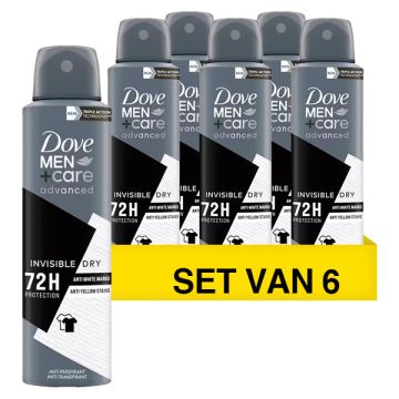 Aanbieding: Dove Men+Care Deodorant Spray Invisible Dry (6 stuks - 150 ml)