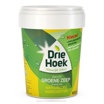 Driehoek zachte Groene Zeep in emmer (900 gram)