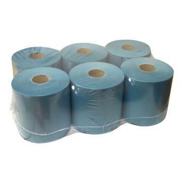 123schoon poetspapier blauw 1-laags 6 x 300m geschikt voor Tork M2 dispenser