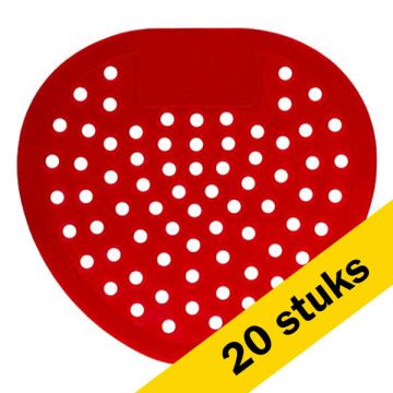 Urinoirmatjes | Rood | Kersen geur | 25 stuks (123schoon huismerk)