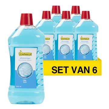 Aanbieding: 6x Allesreiniger Fris 1 liter (123schoon huismerk)