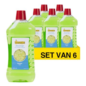 Aanbieding: 6x Allesreiniger Limoen 1 liter (123schoon huismerk)