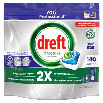 Dreft Professional All-In-One Original Vaatwastabletten Regular (140 vaatwasbeurten)