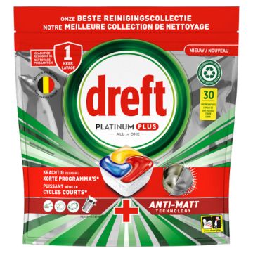 Dreft All-in-One Platinum Plus Vaatwastabletten Lemon (30 vaatwasbeurten)