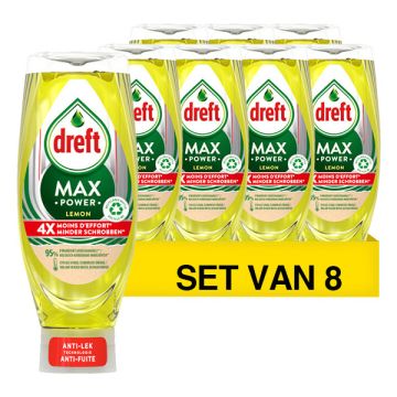 Aanbieding: Dreft Max Power Afwasmiddel Lemon (8 flessen - 640 ml)