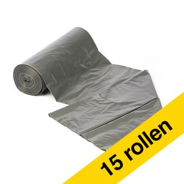 Aanbieding: Vuilniszakken 110 liter LDPE Grijs (15 rollen - 15 zakken)