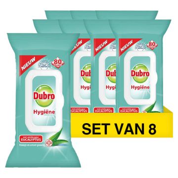 Aanbieding: 8x Dubro hygiënische doekjes Eucalyptus (80 doekjes)