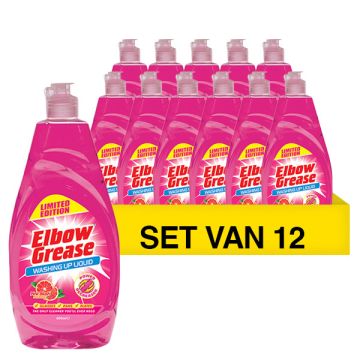 Aanbieding: Elbow Grease Pink Afwasmiddel (12 flessen - 600 ml)