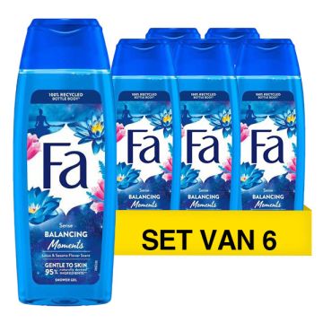 Aanbieding: Fa Balancing Moments Lotus & Sesambloem Douchegel (6 flessen - 250 ml)