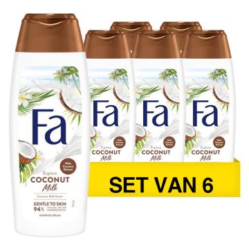 Aanbieding: Fa Douchegel Coconut Milk (6 flessen - 250 ml)