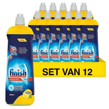 Aanbieding: Finish spoelglans lemon (12 flessen - 800 ml)