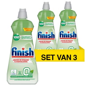 Aanbieding: Finish Glansspoelmiddel Eco 0% (3 flessen - 400 ml)