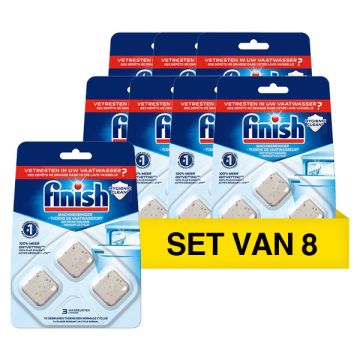 Aanbieding: Finish Vaatwasmachine Reiniger Hygienic Clean 17 gram (8 reinigers - 3 tabletten)