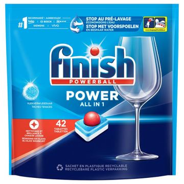 Finish Power All-In-1 Vaatwastabletten Met Vlekverwijderaar (42 struks)