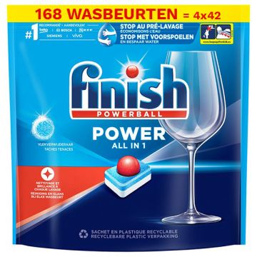 Aanbieding: Finish Power All-in-1 Vaatwastabletten Met Vlekverwijderaar (2 zakken - 168 vaatwasbeurt