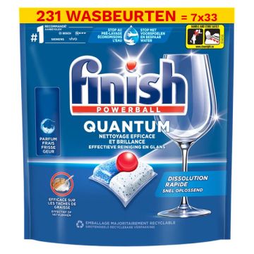 Aanbieding: Finish Quantum All-in-1 vaatwastabletten Regular (7 zakken - 231 vaatwastabletten)