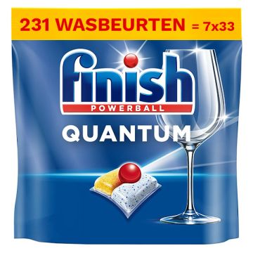 Aanbieding: Finish Quantum All-in-1 Vaatwastabletten Lemon (7 zakken - 231 vaatwastabletten)