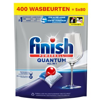 Aanbieding: Finish Quantum All-In-1 Vaatwastabletten Regular (5 zakken - 400 vaatwastabletten)