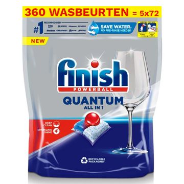 Aanbieding: Finish Quantum All-in-1 Vaatwastabletten Regular (5 zakken - 360 vaatwastabletten)