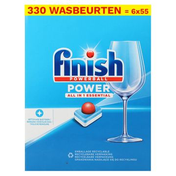 Aanbieding: Finish Power All-in-1 vaatwastabletten Regular (6 dozen - 330 vaatwasbeurten)