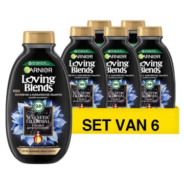 Aanbieding: Garnier Shampoo Loving Blends - Charcoal (6 flessen - 300 ml)