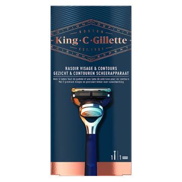 Gillette King C. scheersysteem voor gezicht en contouren + 1 mesje